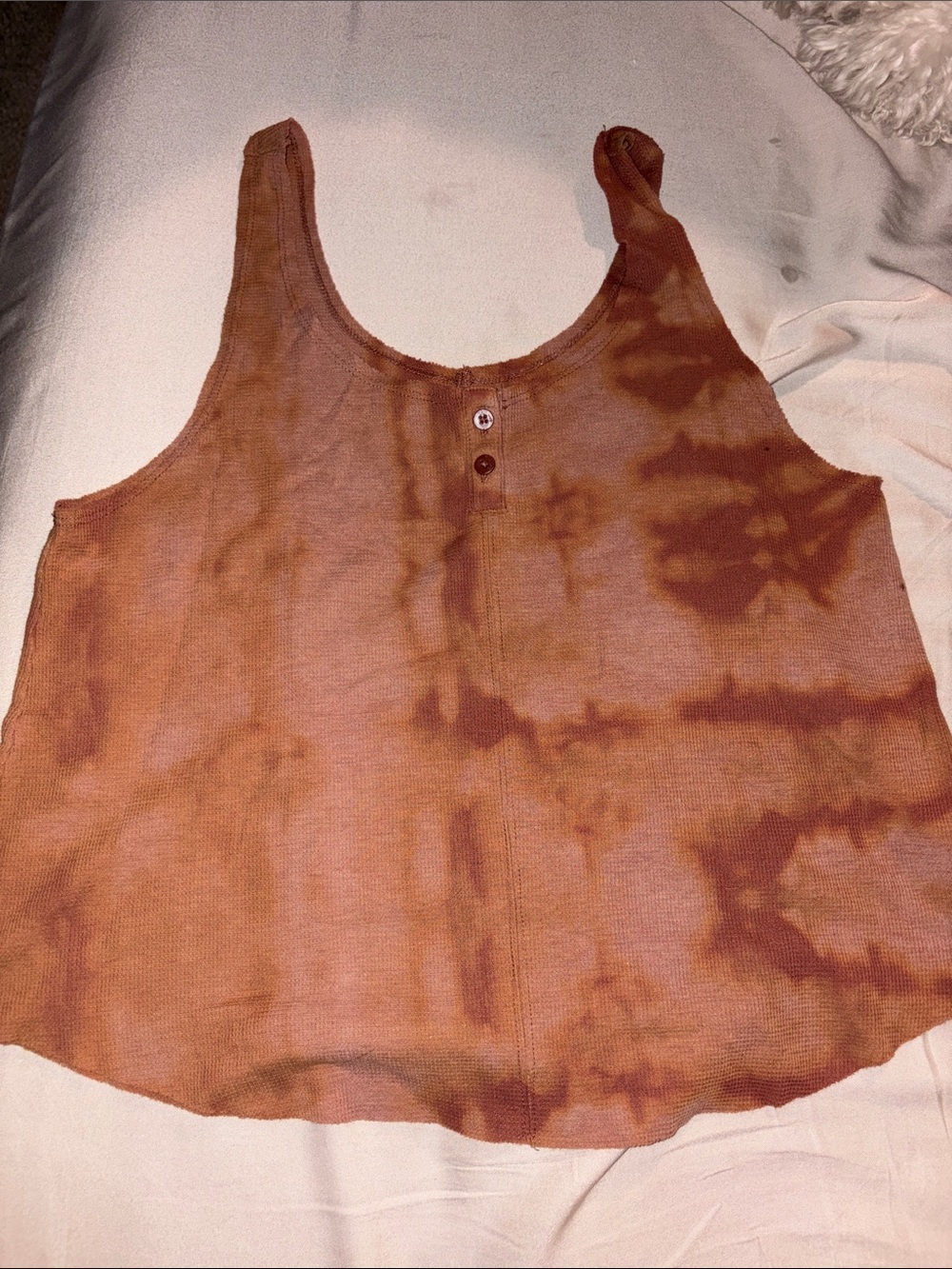 Nike Women's Rust Tie-Dye Scoop Tank with Button Detail